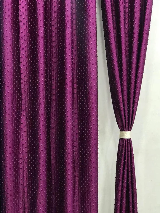 Long crush dyed diamond embossed curtains 5FT window set of 1_purple  uploaded by Home max india on 7/26/2023