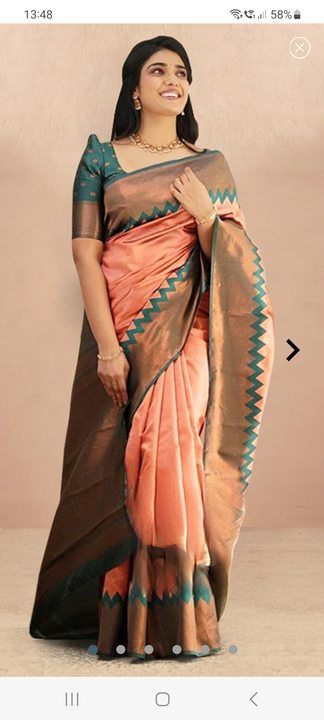 Orange saree uploaded by Navya clothing on 7/26/2023