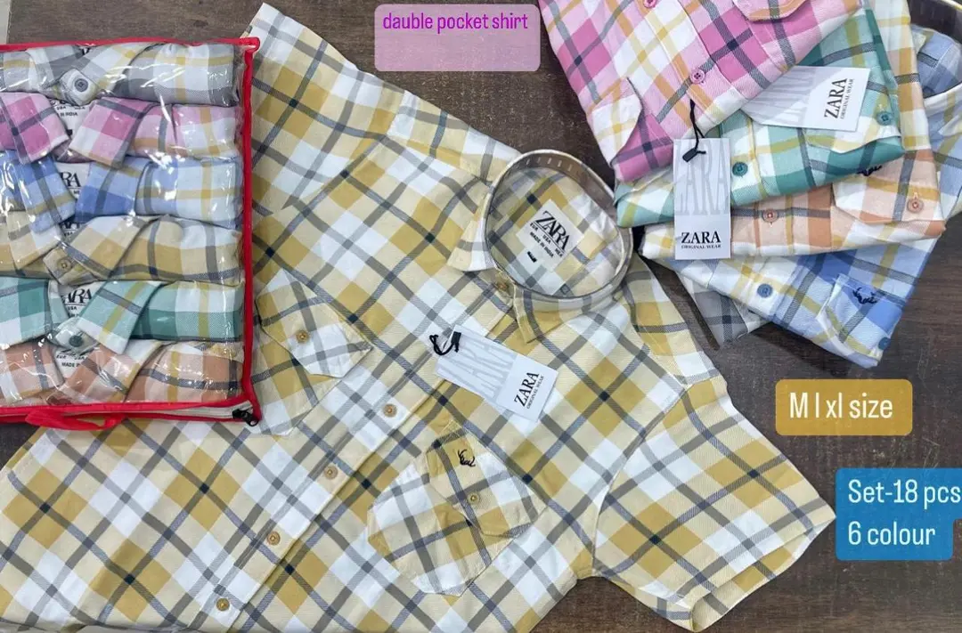 Cotton twill check shirt half sleeve  uploaded by business on 7/26/2023