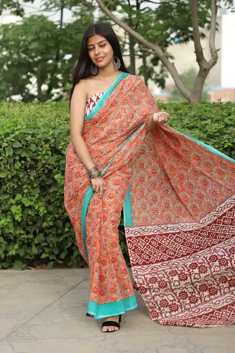 Cotton malmal Saree with blouse  uploaded by business on 7/26/2023