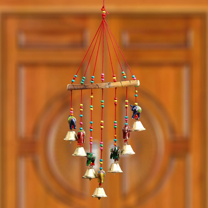 🐘Multicolor Handcrafted Decorative Seven Elephant Wall/Door/Window Hanging Bells
 uploaded by business on 7/26/2023