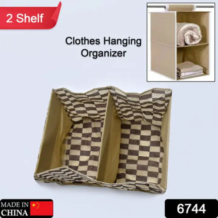 6744 Fabric Hanging 2-Shelf Closet Cloth Organizer uploaded by DeoDap on 7/26/2023