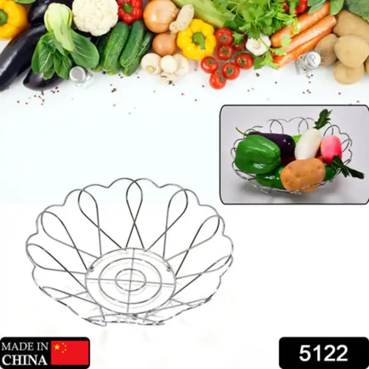 5122 Stainless Steel Fruit Basket (Flower) Fruit Bowl... uploaded by DeoDap on 7/26/2023