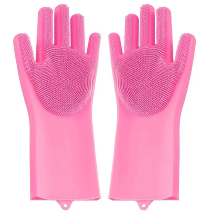 0714 Reusable Silicone Cleaning Brush Scrubber Gloves (Multicolor) uploaded by DeoDap on 7/26/2023