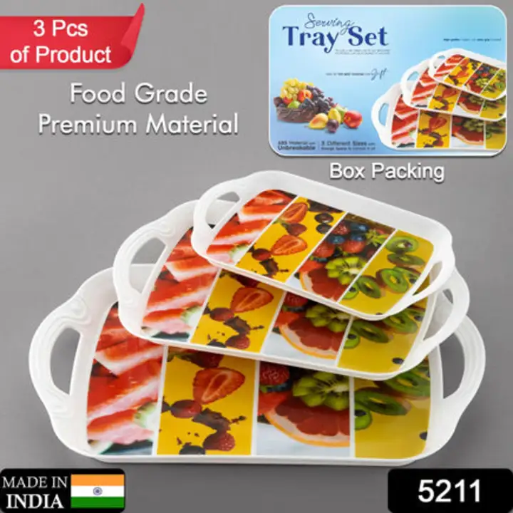 5211 Serving Tray Set 3 pcs Different Size... uploaded by DeoDap on 7/26/2023