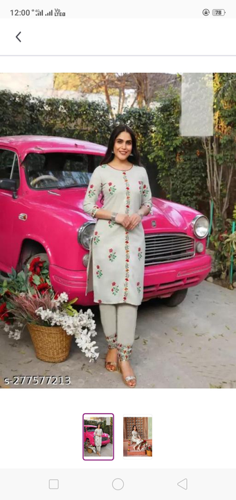 Woman embroidery kurti with pant  uploaded by business on 7/26/2023