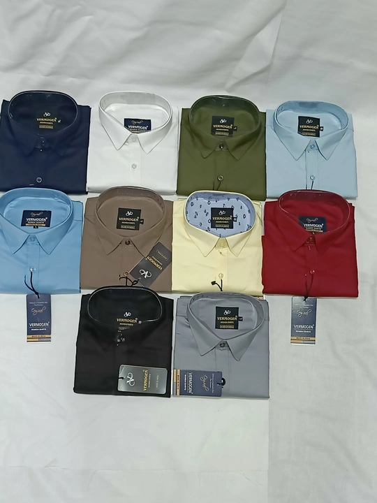 Plain lycra cotton shirts uploaded by MUMBAI SHIRTS 📞 on 7/26/2023