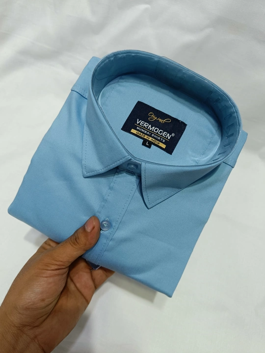 Plain lycra cotton shirts uploaded by MUMBAI SHIRTS  on 7/26/2023