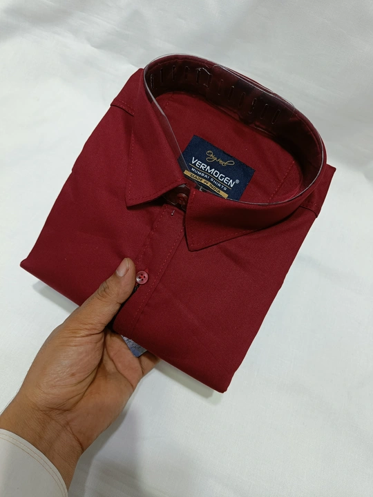 Plain lycra cotton shirts uploaded by MUMBAI SHIRTS  on 7/26/2023