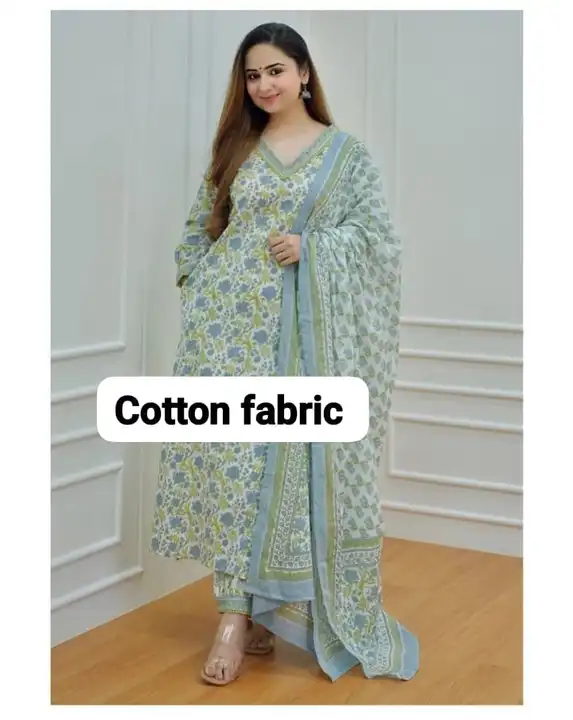 3 pcs kurti with dupatta 60. 60 cotton  uploaded by Rohit creation on 7/26/2023