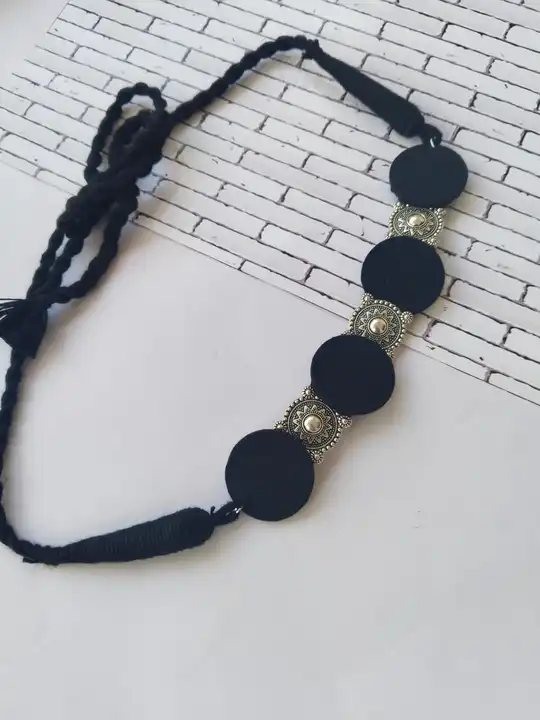 Oxidised fabric choker in blue uploaded by business on 7/26/2023