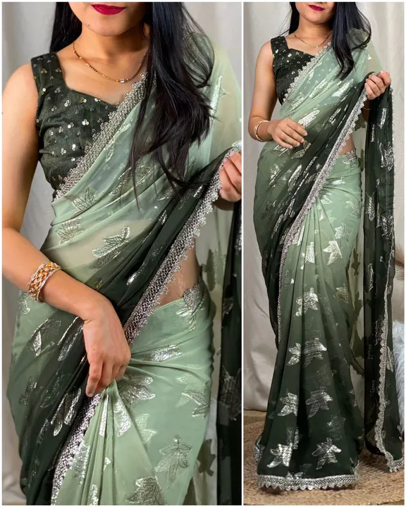 Georgette saree with mono Banglori blouse  uploaded by business on 7/26/2023