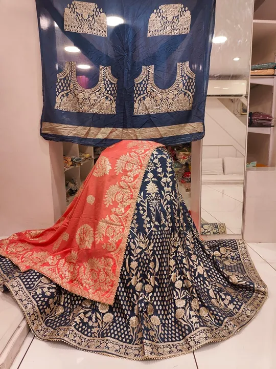 *😀😀Beautiful Lahenghas*😀😀


*Pure  Banarasi Dolo silk langha & jari wark   & Jaipuri 🥻🥻🥻 dai  uploaded by Gotapatti manufacturer on 7/27/2023