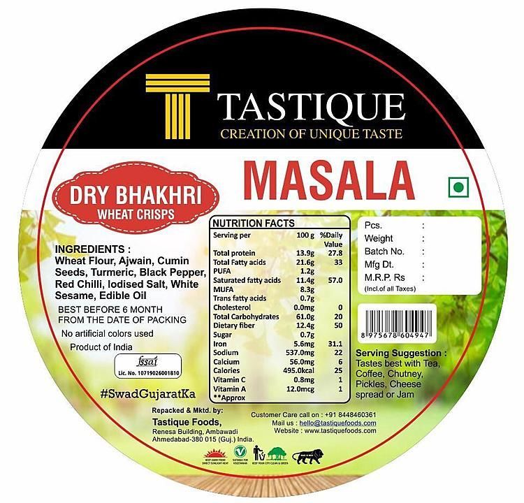 Masala dry bhakhri uploaded by Tastique Foods on 7/16/2020