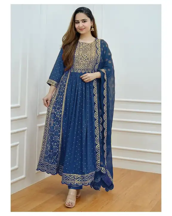 Heavy designer kurti with pant and dupatta  uploaded by Classic Collection on 7/27/2023