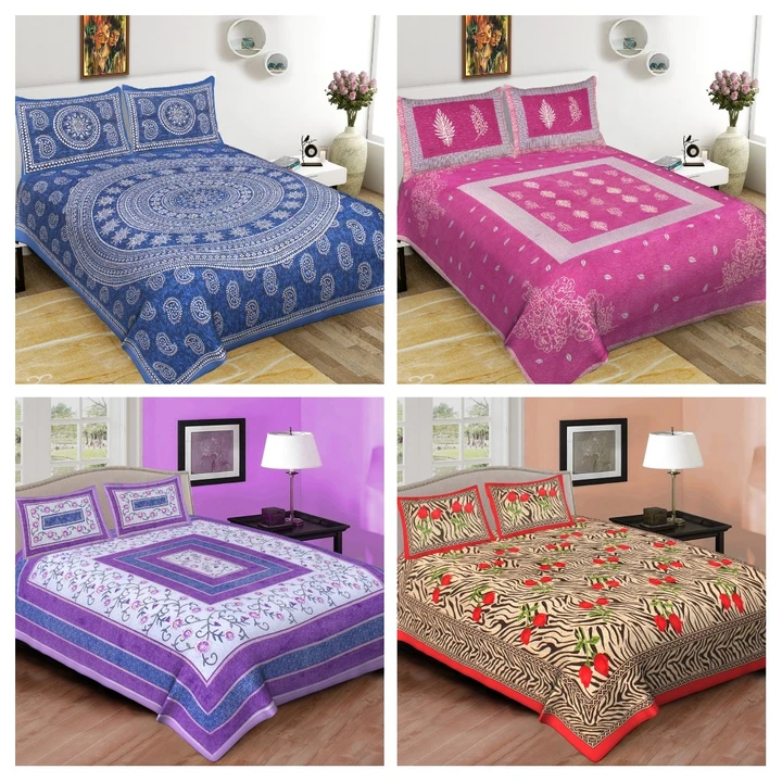 Jaipuri print double bed sheet cotton fabric uploaded by business on 7/27/2023