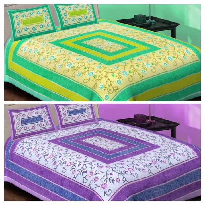 Jaipuri print double bed sheet cotton fabric uploaded by S S creations on 7/27/2023
