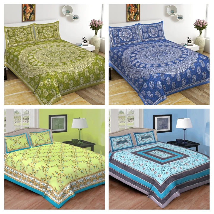 Jaipri print double bed sheet cotton fabric uploaded by business on 7/27/2023