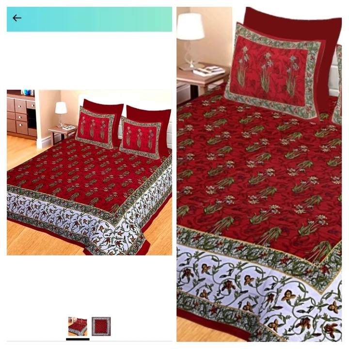 Jaipri print double bed sheet cotton fabric uploaded by S S creations on 7/27/2023