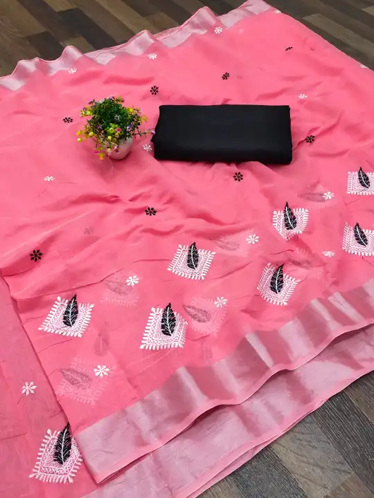 Semi linen saree uploaded by Leedon hub on 7/27/2023