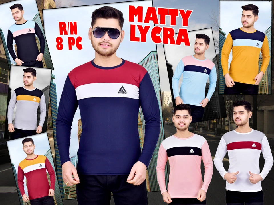 Matty lycra full sleeves free size tshirt uploaded by Bhawna traders on 7/27/2023