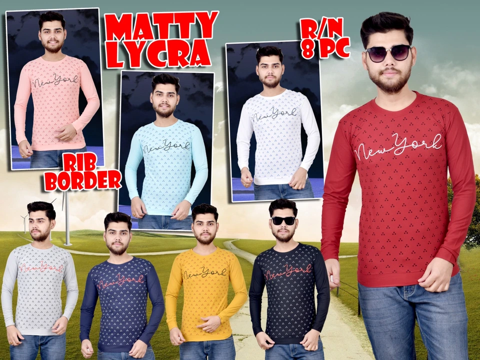 Matty lycra full sleeves free size tshirt uploaded by Bhawna traders on 7/27/2023