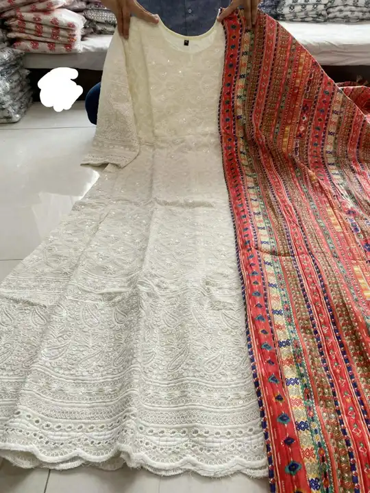 Chikankari Sequence gown uploaded by Atropos Fasion on 7/27/2023