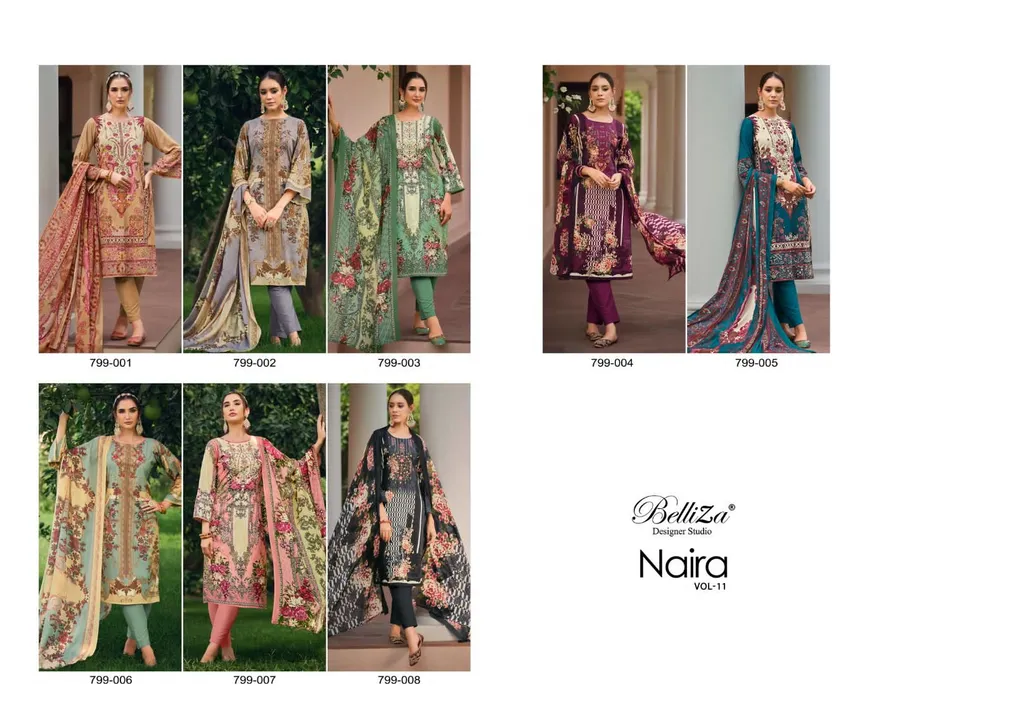 Belliza Designer Naira Vol 11 Designer Suit collection uploaded by Maa Fabircs on 7/27/2023