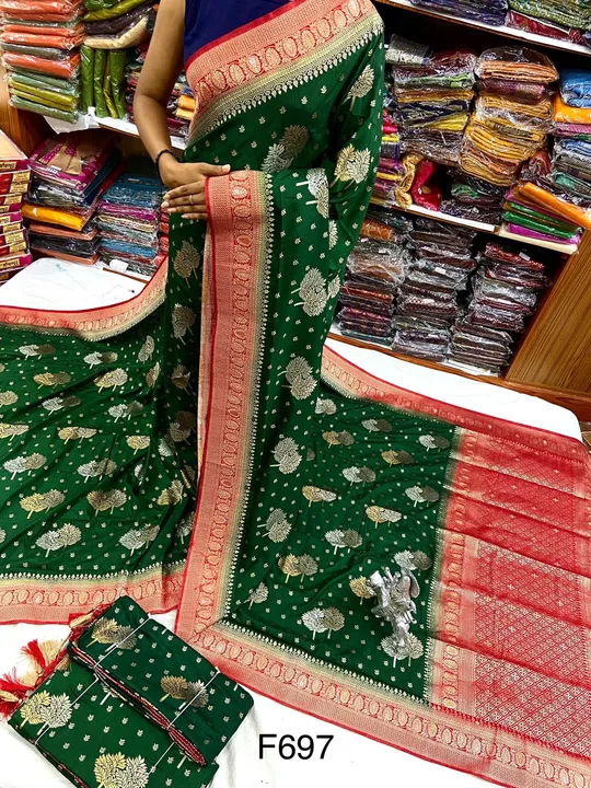 Gangubai saree with contrast BP uploaded by Atropos Fasion on 7/27/2023