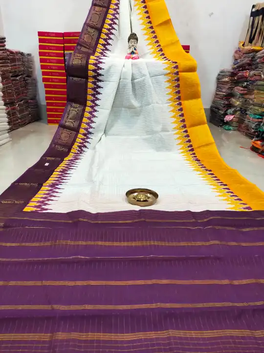 Madhurai cotton woven designer saree with BP uploaded by Atropos Fasion on 7/27/2023
