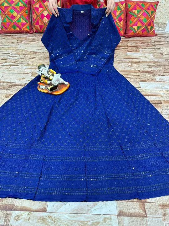 Chikankari sequence anarkali uploaded by Atropos Fasion on 7/27/2023