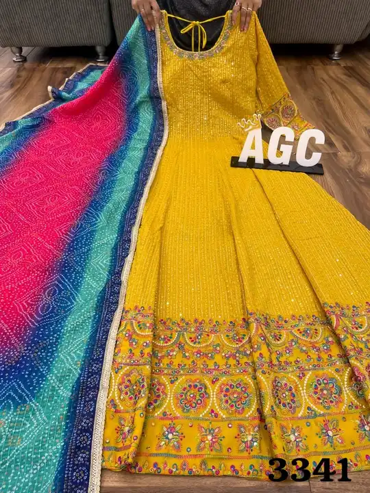 Gown with dupatta( different price) uploaded by Atropos Fasion on 7/27/2023
