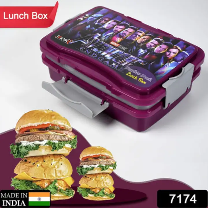 7174 Lunch Box 2 Compartment Lunch Box Plastic... uploaded by DeoDap on 7/27/2023