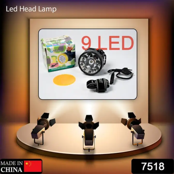 7518 HEAD LAMP 9 LED LONG RANGE RECHARGEABLE... uploaded by DeoDap on 7/27/2023