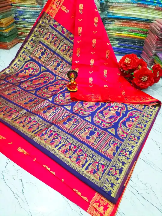 Baluchori Saree with contrast BP uploaded by Atropos Fasion on 7/27/2023