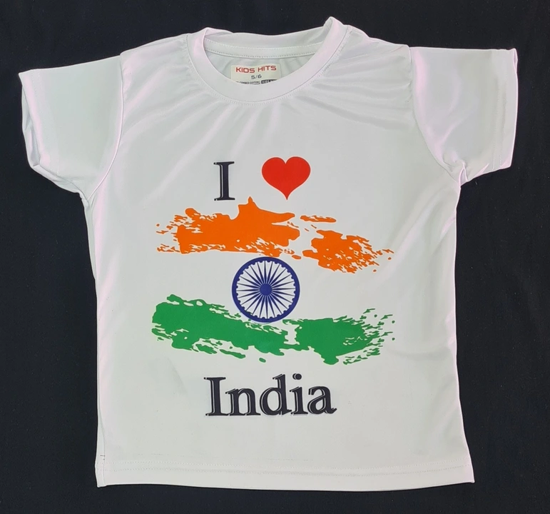 Unisex independence day special t shirt  (fabric   Saleena polishter) gsm 180 size 3/4 --5/6--7/8--9 uploaded by Sm export on 7/27/2023