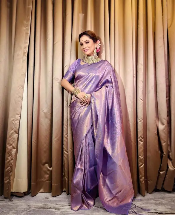Allover golden Zari Weaving design saree  uploaded by DHANANJAY CREATION  on 7/27/2023