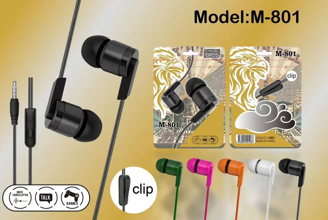 M 801 wired earphone clip  uploaded by B.S. ENTERPRISE ( BABUSINGH RAJPUROHIT) on 7/27/2023