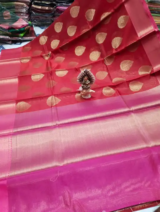 Organza copper zari woven desighner saree with BP uploaded by Atropos Fasion on 7/27/2023