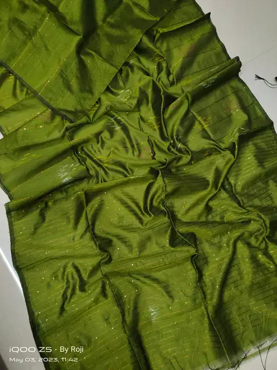 Silk cotton sequence desighner saree with BP uploaded by Atropos Fasion on 7/27/2023