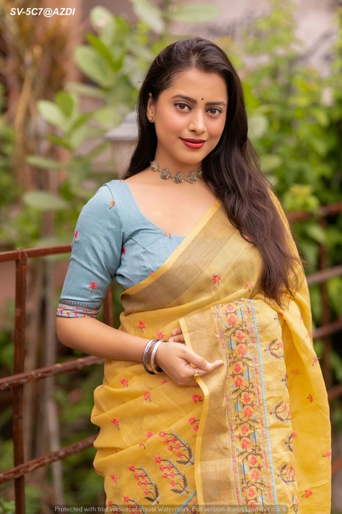 Linen sari uploaded by Suyukti Creation on 7/27/2023