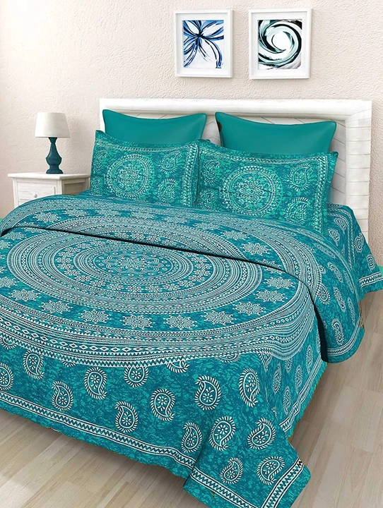 Jaipuri Design Cotton Double Bed Sheets  uploaded by Laven Exclusive on 7/27/2023