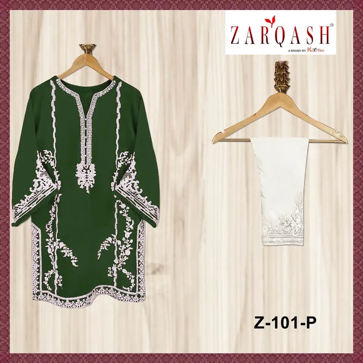 *ZARQASH READYMADE Collection*

*D.no :- 101*

*Top* :-  Fox georget wth santoon inner 

 *Bottom* : uploaded by A2z collection on 7/27/2023