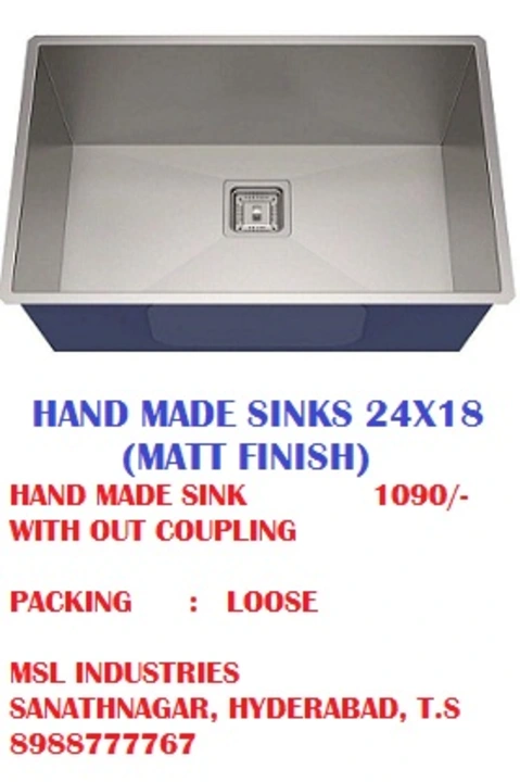 Hand maet sink uploaded by Priyanka Traders on 7/27/2023