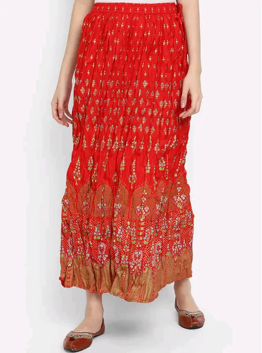 Rayon printed red skirt  uploaded by V-KASH FAB  on 7/27/2023