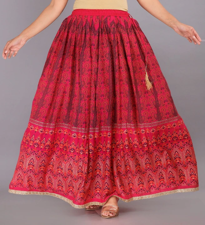 Rayon pink printed skirt  uploaded by Vikash Fab on 7/27/2023