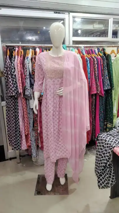 Nyara cut 3pic sut shipon Fabric uploaded by Deepika Designer Saree on 7/27/2023