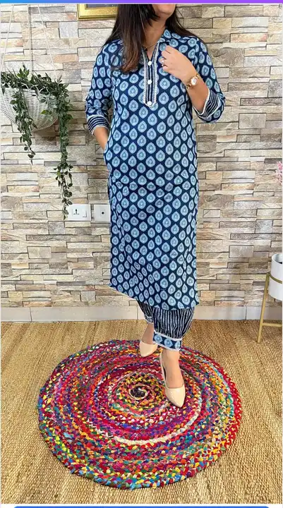 2 pcs kurti with pant  uploaded by Rohit creation on 7/27/2023