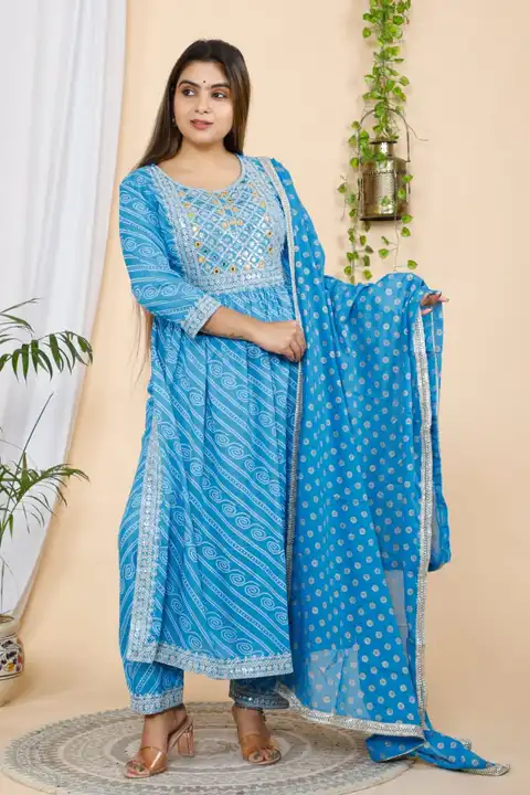 3 pcs kurti with dupatta and salwar  uploaded by Rohit creation on 7/27/2023