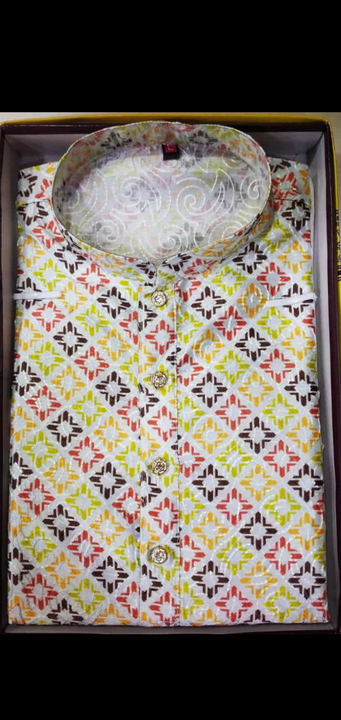 Embroidary 3d print kurta pyjama set for mens. Premium quality uploaded by Shree gurudev collection on 7/27/2023